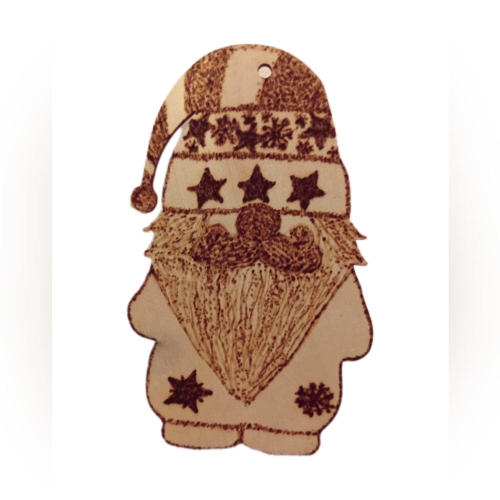 Wooden Santa Ornament